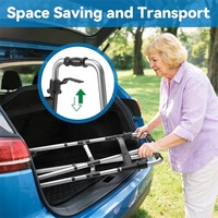 Déambulateur pliable compact pour seniors et adultes, hauteur réglable, roues de 5 pouces, léger, certifié CE, garantie 1 an