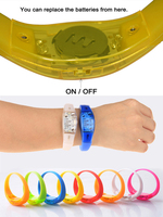 Bracelet LED lumineux activé par le son et les vibrations pour les matchs de football, la promotion de la bière, les festivals de musique et les fêtes