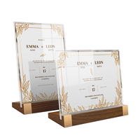 Support de table en bois de noyer pour cartes, menus, étiquettes de prix et panneaux de table