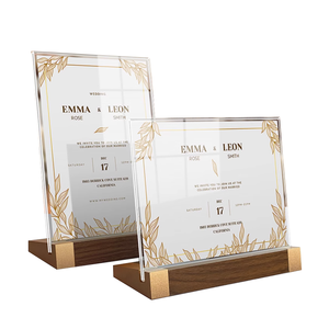 Walnut gỗ Bảng thẻ menu đứng giá tag hiển thị đứng Top bảng dấu hiệu và <span class=keywords><strong>Tabletop</strong></span> bảng quảng cáo - Product Image 2