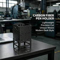 Porte-stylos en fibre de carbone, organiseur de bureau pour crayons et fournitures de papeterie, vente en gros