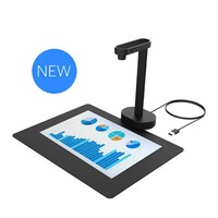Escáner de Documentos Portátil A4 de 16MP con Cámara USB, Compatible con Windows y MacOS, Garantía de 1 Año, OCR, TTS, Negro, 1 Segundo
