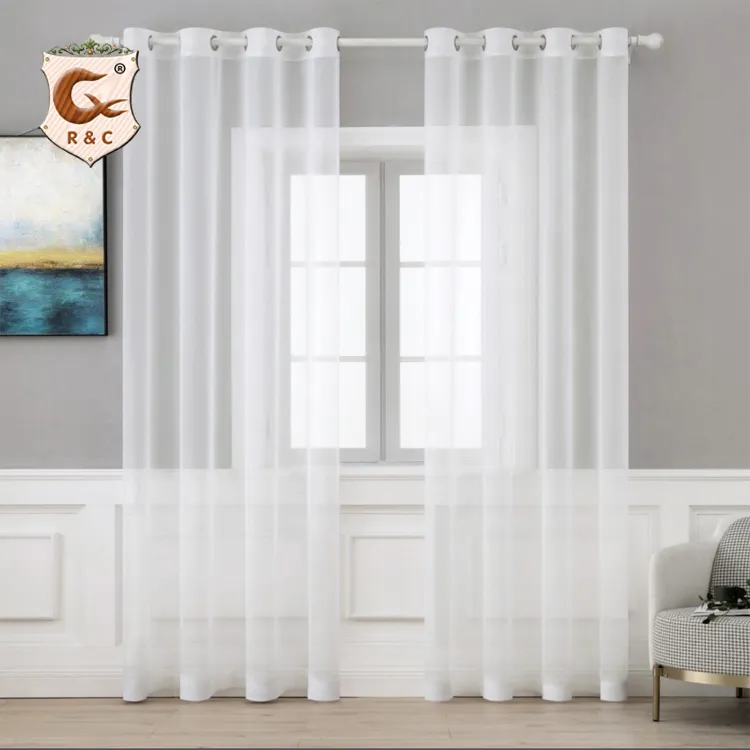 Оптовая продажа, Лидер продаж, новый дизайн, высококачественные белые прозрачные шторы для декора гостиной