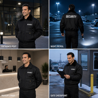 Blouson d'hiver isolé de sécurité avec col en fourrure amovible, uniforme de service pour la garde, la patrouille, le contrôle aux passages et la sécurité au poste de contrôle