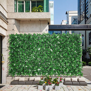 Muro <span class=keywords><strong>de</strong></span> Plantas Artificiales Comercial, <span class=keywords><strong>Valla</strong></span> <span class=keywords><strong>de</strong></span> PVC Realista con Alambre <span class=keywords><strong>de</strong></span> Hierro para Oficina, Paisajismo, Cerca, Fácil Montaje, Uso Interior/Exterior - Product Image 1