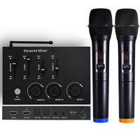 Karaoke karıştırıcılar kablosuz mikrofon HD optik yankı yankı akıllı TV PC KTV Amp DVD OYNATICI projektör ses kaynakları Karaoke mikser