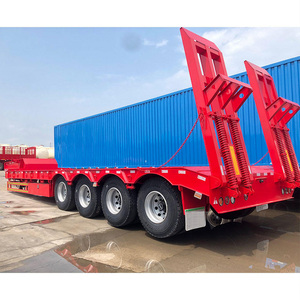 รถเทรลเลอร์กึ่งพ่วงสำหรับรถบรรทุกแบบกึ่งพ่วงต่ำบันไดไฮดรอลิก4เพลาสำหรับงานหนักในจีน - Product Image 2