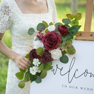 Letreros para Bodas al por Mayor, <span class=keywords><strong>Flores</strong></span> Artificiales <span class=keywords><strong>de</strong></span> <span class=keywords><strong>Esquina</strong></span>, Rosas Preservadas <span class=keywords><strong>de</strong></span> Plástico y Seda, Decoración para Eventos y Fiestas, Fondo para Escenario - Product Image 5