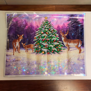 Peintures au diamant DIY, trois cerfs, arbre de Noël, décoration de la maison, artisanat de Noël, cadeau, jouets éducatifs <span class=keywords><strong>Montessori</strong></span>, <span class=keywords><strong>kit</strong></span> de <span class=keywords><strong>peinture</strong></span> au diamant - Product Image 1