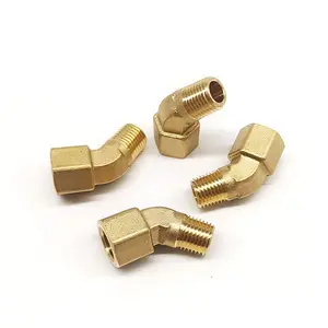 1/8 1/4 3/8 1/2 Male NPT Brass 45 Degree Elbow Gas Pipe Fitting