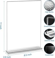 Aibo Lot de 10 Porte-Photos et Porte-Enseignes Acryliques Double Face à Poser sur Table, Écologiques, Imperméables, pour Mariage et Fête