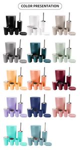 Vente flash : <span class=keywords><strong>Ensemble</strong></span> de salle de bain en plastique PP 6 pièces, <span class=keywords><strong>ensemble</strong></span> d'accessoires de salle de bain de luxe blanc - Product Image 4