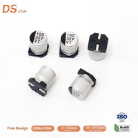 Condensateur électrolytique en aluminium SMD 35V 100uF 6.3*7.7mm à faible ESR, ultra compact, à faible ondulation pour alimentations à découpage