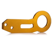 JDMotorsport88 Ensemble de crochets de remorquage universels pour voitures de course JDM, avant et arrière, en aluminium anodisé T6061 CNC, couleur or