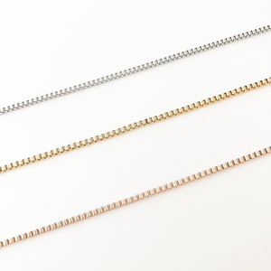 Collier en acier inoxydable plaqué <span class=keywords><strong>or</strong></span> 14k, 2 pièces, 1mm, bijoux chaîne - Product Image 3