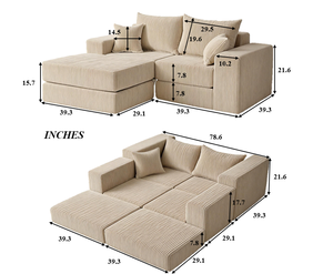 Ghế <span class=keywords><strong>sofa</strong></span> giường đa năng, 6 mô-đun, có thể tùy chỉnh, kết hợp linh hoạt, mới ra mắt - Product Image 2