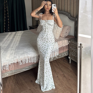 Vestidos Tubo Ajustados Tie Dye sin Mangas con Cuello Halter de Moda al por Mayor para Mujer Verano 2024 - Product Image 3