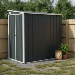 <span class=keywords><strong>Caseta</strong></span> de Almacenamiento Inclinada de Acero Galvanizado Color <span class=keywords><strong>Antracita</strong></span> para Equipo y Herramientas de Jardinería - Product Image 1