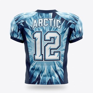 Custom American Football Jersey Adult Regular Fit Unisex V <b>Neck</b> Short Sleeve 100% Polyester Moisture Wicking <b>Heat</b>-Transfer - Product Image 3