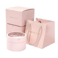Boîte à bijoux portable cylindrique avec doublure en satin, étui d'emballage pour bijoux, boîte pour bagues et colliers, impression bronzée