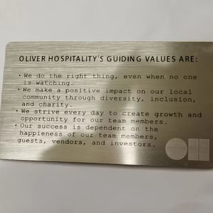 شعار مخصص فاخر بطاقة الأعمال المعدنية منتج جديد طلاء مصنوعات يدوية معدنية الفضة المصقولة المطبوعة - Product Image 2