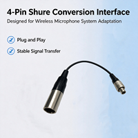 Câble de conversion 4 broches Shure vers 3 broches Lemo, adaptateur XLR de 10 cm pour systèmes de microphones sans fil