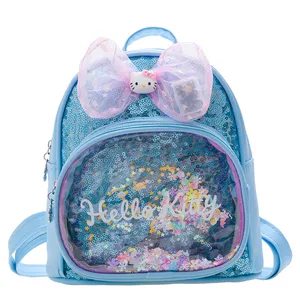 Promoção mochilas para crianças mochila escolar infantil pré meninas PU saco de escola dos desenhos animados Kitty back pack