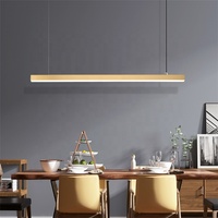 Luminaire de plafond linéaire moderne, noir/laiton, aluminium, 36W, luminaire suspendu LED
