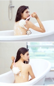 Hot Selling Shower Body Brush <strong>Long</strong> <strong>Handle</strong> Bath Brush Loofah <strong>Sponge</strong> 2 in 1Handheld on a Stick for Body - Product Image 3