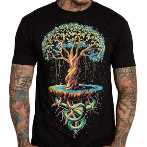 T-shirts graphiques pour hommes à haute élasticité, motif spatial, style psychédélique, manches courtes, pour usage quotidien et sport, impression par sublimation, tricoté - Product Image 4