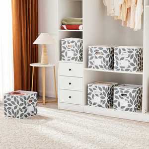 Set of 6 Foldable Fabric <b>Storage</b> Bins Cube Odorless Organizer <b>Boxes</b> with Handles for Closet <b>Shelves</b> - Product Image 3
