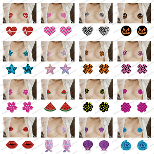 Shinein Vente flash Chaussettes de Noël jetables Sexy <span class=keywords><strong>Boobs</strong></span> Breast Pasties Personnalisé Femme Paillettes Cache-tétons pour fête - Product Image 6