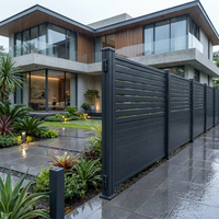 Clôture de villa moderne de luxe en acier galvanisé thermolaqué, treillis, portail, écologique, durable, antirouille, modélisation 3D, clôture de maison