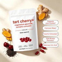 Stock 300 Capsules Molles de Cerise Contenant du Citrate de Magnésium, de la Curcumine et de l'Huile de Nigelle – Complément Alimentaire Quotidien