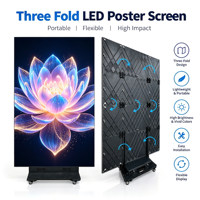 Écran LED pliable pour mur vidéo, panneau d'affichage publicitaire pliable en trois parties, affichage numérique intérieur, signalétique publicitaire