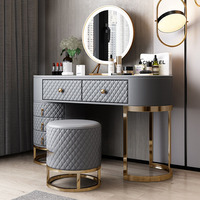 Commode minimaliste italienne, table de maquillage, meuble de chambre à coucher, armoire de rangement, miroir de maquillage, tabouret de maquillage, table
