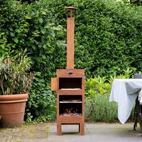 Horno de Pizza Alto de Acero Corten para Leña, Venta Directa de Fábrica, para Patio Trasero