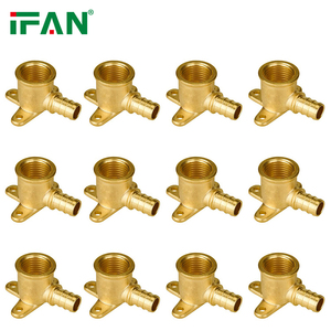 IFAN, venta al por mayor, accesorios de plomería de latón, juego de acoplamientos rectos de codo de 1/2 "y 3/4", accesorios de crimpado de latón PEX, accesorios Pex - Product Image 1
