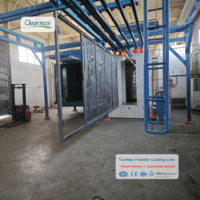 Lini Produksi Powder Coating Kompak Efisiensi Tinggi Kontrol PLC Semprotan Bolak-balik untuk Pagar, Suku Cadang Otomotif, Perangkat Keras, dan Peralatan