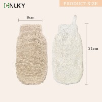 Gant de bain exfoliant en fibre de bambou naturelle, écologique, doux, réutilisable, pour le gommage corporel, pour une nettoyage doux de la peau, à utiliser sous la douche