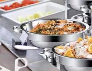 Plato de frotamiento redondo de 4,5 l, calentador de alimentos de acero inoxidable, juego de Buffet con tapa, estufa de Alcohol, calefacción para el hogar, restaurante, boda - Product Image 5