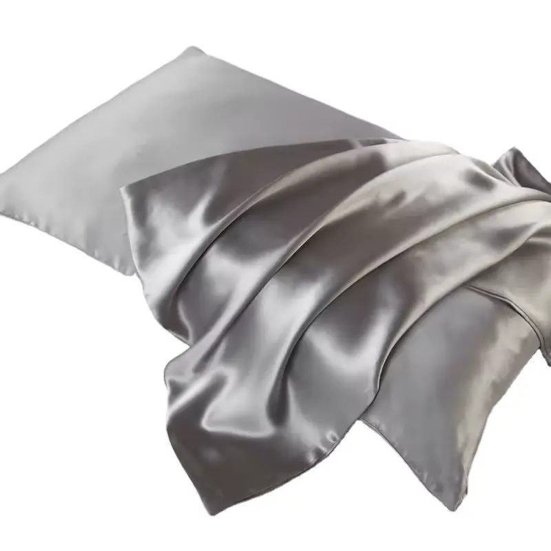 100% sarung bantal sutra murbei rambut dan kulit 22 Momme sarung bantal sutra alami dengan ritsleting Set tempat tidur sutra murni