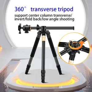 Support transversal à 90 degrés 2-en-1 monopode 180cm avec trépied d'appareil photo à colonne centrale horizontale pour prendre des photos vidéo de voyage