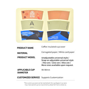 Heißgetränkebecher mit individuellem Logo, Becherhülle für 12oz 16oz 20oz 22oz, rutschfeste, wärmeisolierende Papierbecherhülle für Milchtee und Kaffee - Product Image 2