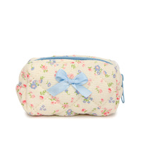 Mini sac à main en coton floral personnalisé, petite trousse de toilette portable avec fermeture éclair pour rouge à lèvres et écouteurs