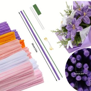 Kit de flores de lirio multicolor con limpiapipas, tallo individual, todo el material incluido, tallos de chenilla a granel para decoración del hogar o regalo - Product Image 4