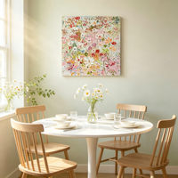 Peinture à l'huile originale peinte à la main, impressionniste, florale, en impasto, composition de fleurs sauvages éclatantes, décoration moderne pour la maison