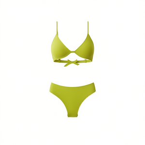 Conjunto de bikini HDJ de 2 piezas de color sólido con control de abdomen con flores en 3D, traje de baño para mujer, talla 42 44 46 48 - Product Image 2