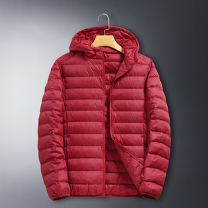 Piumino invernale leggero da uomo piumino traspirante <span class=keywords><strong>con</strong></span> <span class=keywords><strong>cappuccio</strong></span> <span class=keywords><strong>con</strong></span> chiusura a cerniera per uso esterno - Product Image 3