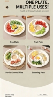 Fruitplateau voor vijf personen, porselein, wit, effen patroon, magnetronbestendig, modern minimalistisch design, onregelmatige vorm, Chinees porselein, onglazuurde afwerking